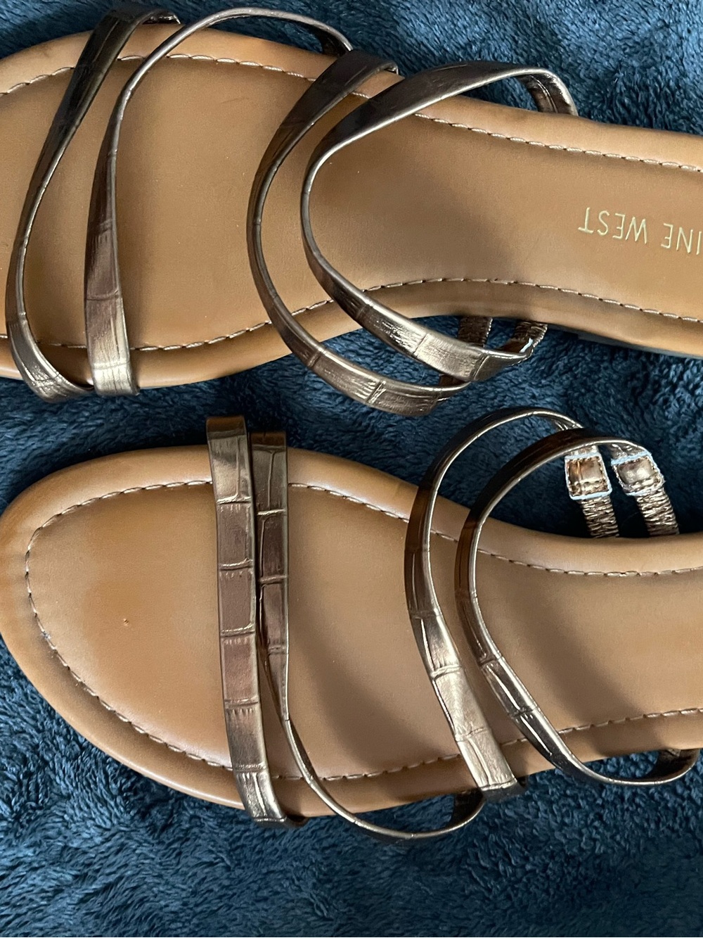 Nine West Bronze Metallic Strappy Sandals size 9